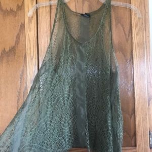 Rue21 army green mesh tank top